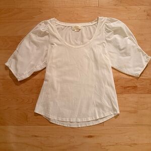 Maeve Puff Sleeve Scoop-neck T shirt